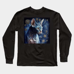 Gold And Blue Sphynx Long Sleeve T-Shirt
